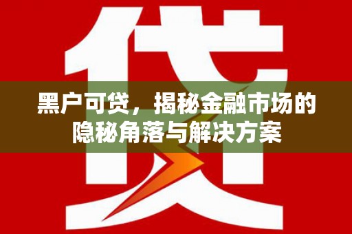 磐石黑户可贷，揭秘金融市场的隐秘角落与解决方案
