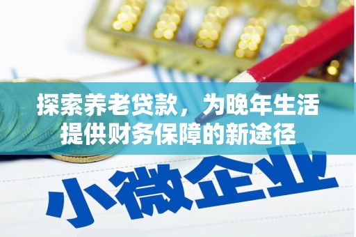 磐石探索养老贷款，为晚年生活提供财务保障的新途径