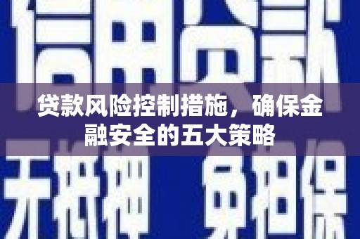 磐石贷款风险控制措施，确保金融安全的五大策略