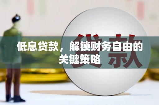 磐石低息贷款，解锁财务自由的关键策略