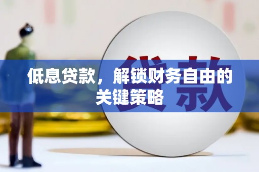 磐石低息贷款，解锁财务自由的关键策略