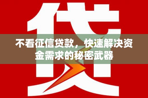 磐石不看征信贷款，快速解决资金需求的秘密武器