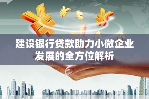 磐石建设银行贷款助力小微企业发展的全方位解析