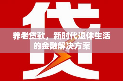 磐石养老贷款，新时代退休生活的金融解决方案